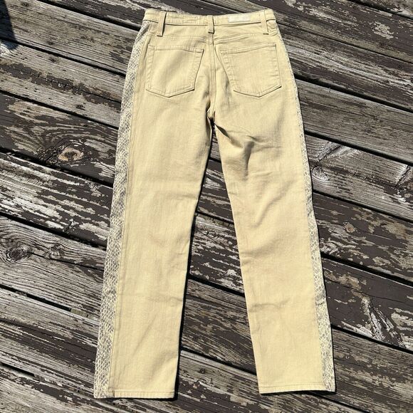 Adriano Goldschmied Jeans Womens 27R Tan Snake Isabelle High Rise Straight Crop - Picture 9 of 11